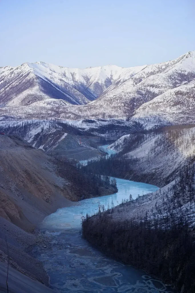Verkhoyansk, Russia, known for its extreme cold temperatures, featuring a winter scene of this frigid Siberian town.