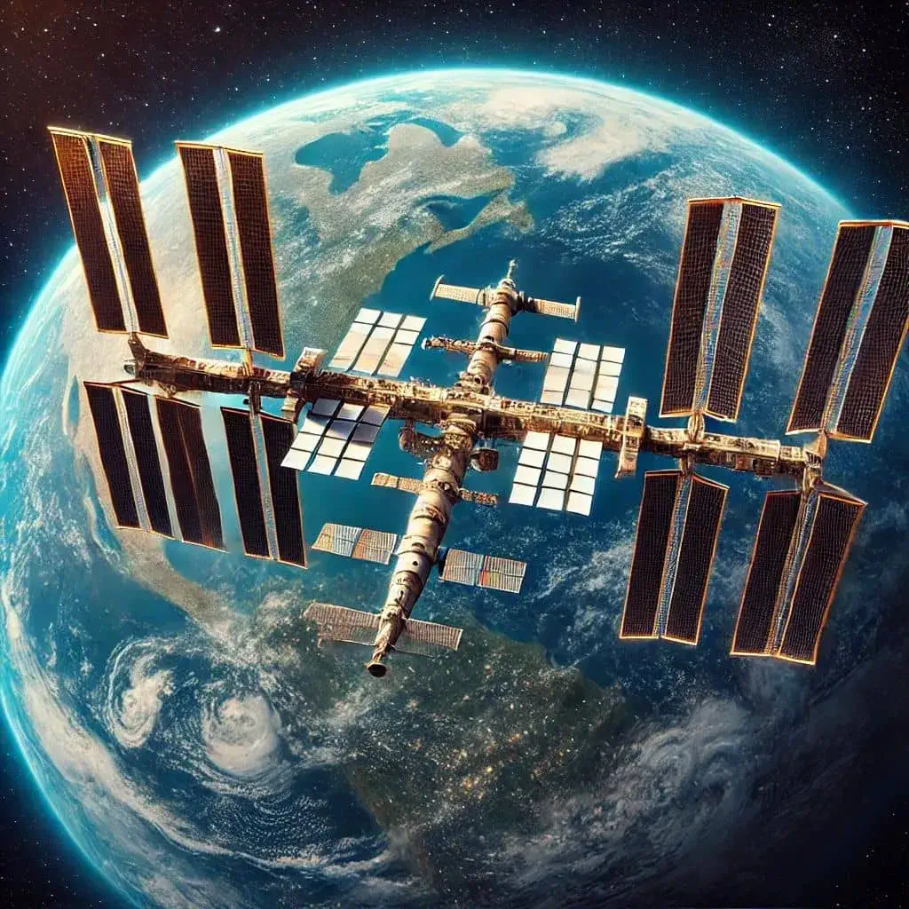 Embark on a cosmic journey to the International Space Station, a marvel of human ingenuity and collaboration in space, where astronauts conduct research and push the boundaries of exploration, representing the pinnacle of human achievement beyond Earth.